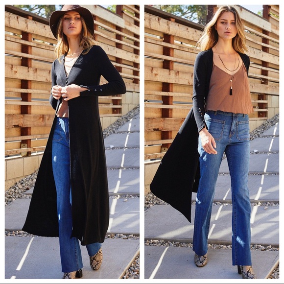 ✨LAST ONE✨Chic black long knit duster cardigan - Picture 4 of 4